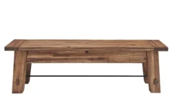 Honey Acacia Wood Rustic Metal Rod Dining Bench-Kirkland's Home Hot