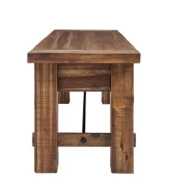 Honey Acacia Wood Rustic Metal Rod Dining Bench-Kirkland's Home Hot
