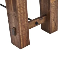 Honey Acacia Wood Rustic Metal Rod Dining Bench-Kirkland's Home Hot