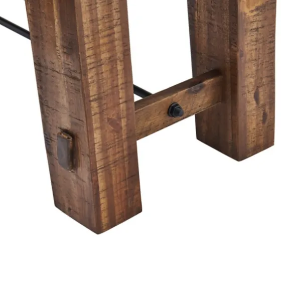 Honey Acacia Wood Rustic Metal Rod Dining Bench-Kirkland's Home Hot