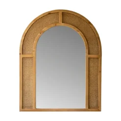 Honey Brown Rattan Weave Arched Framed Mirror-Kirkland's Home Shop