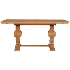 Honey Brown Wood Double Pedestal Dining Table-Kirkland's Home Store
