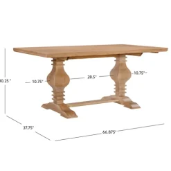 Honey Brown Wood Double Pedestal Dining Table-Kirkland's Home Store