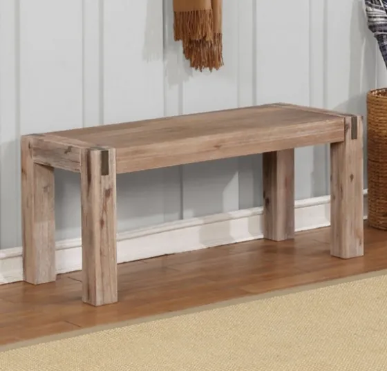 Honey Brushed Acacia Wood Rustic Bench-Kirkland's Home Best Sale
