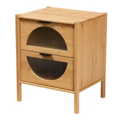 Honey Crescent Window 2-Drawer Nightstand-Kirkland's Home Best Sale