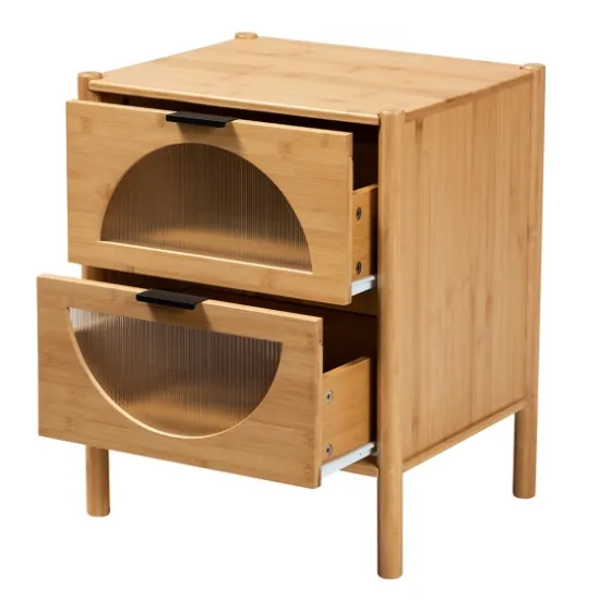 Honey Crescent Window 2-Drawer Nightstand-Kirkland's Home Best Sale
