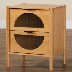 Honey Crescent Window 2-Drawer Nightstand-Kirkland's Home Best Sale