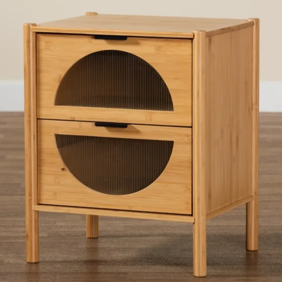 Honey Crescent Window 2-Drawer Nightstand-Kirkland's Home Best Sale