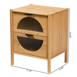 Honey Crescent Window 2-Drawer Nightstand-Kirkland's Home Best Sale