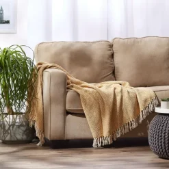 Honey Diamond Fringe Throw-Kirkland's Home Store