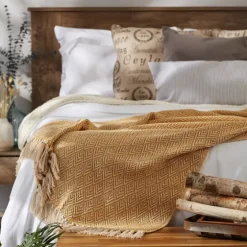 Honey Diamond Fringe Throw-Kirkland's Home Store