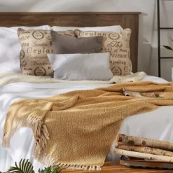 Honey Diamond Fringe Throw-Kirkland's Home Store