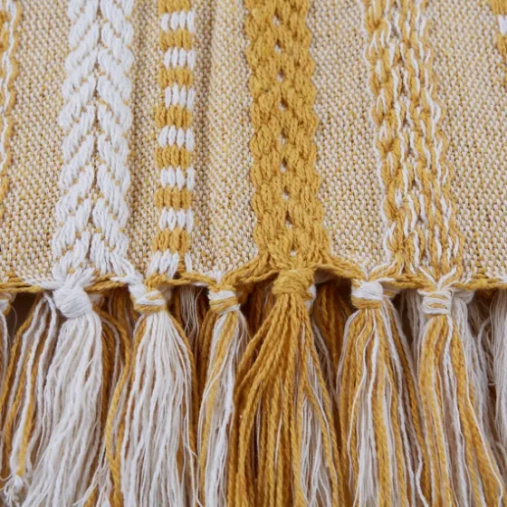 Honey Gold Braided Fringe Throw-Kirkland's Home Outlet
