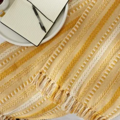 Honey Gold Braided Fringe Throw-Kirkland's Home Outlet
