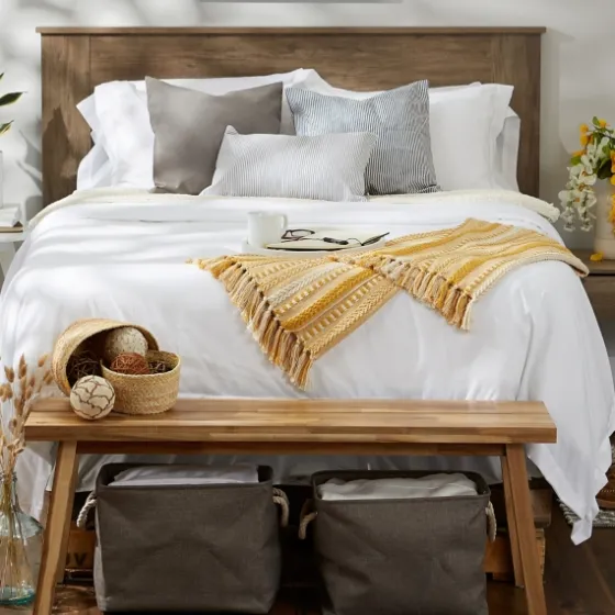 Honey Gold Braided Fringe Throw-Kirkland's Home Outlet