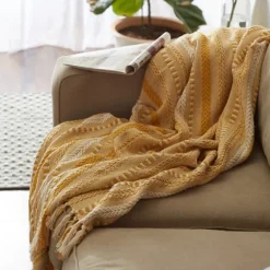 Honey Gold Braided Fringe Throw-Kirkland's Home Outlet