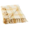 Honey Gold Plaid Fringe Throw-Kirkland's Home Shop