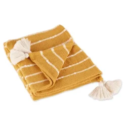 Honey Gold Slub Stripe Decorative Throw-Kirkland's Home Best Sale