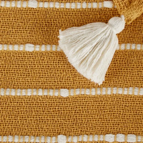 Honey Gold Slub Stripe Decorative Throw-Kirkland's Home Best Sale