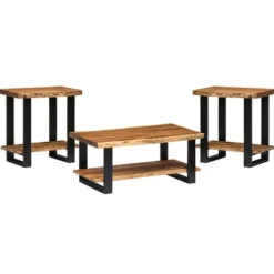 Honey Live Edge 3-Pc. Coffee And Accent Table Set-Kirkland's Home Hot
