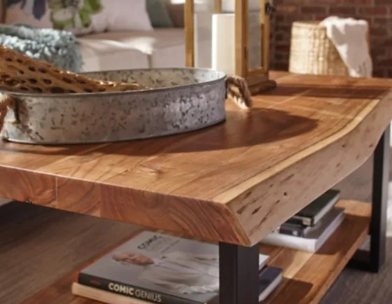 Honey Live Edge 3-Pc. Coffee And Accent Table Set-Kirkland's Home Hot