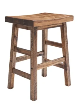 Honey Saddle Seat Wood Counter Stool-Kirkland's Home Online