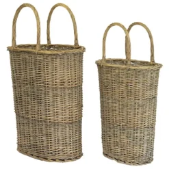 Honey Wicker Tall Oval Baskets, Set Of 2-Kirkland's Home Discount