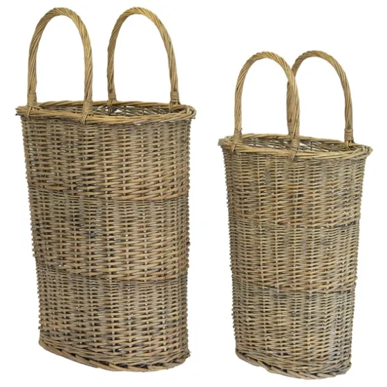 Honey Wicker Tall Oval Baskets, Set Of 2-Kirkland's Home Discount