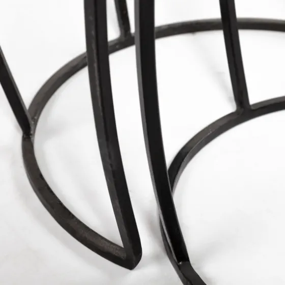 Honey Wood And Black Metal Accent Tables, Set Of 2-Kirkland's Home Flash Sale