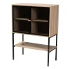 Honey Wood And Metal Mesh Cabinet-Kirkland's Home Outlet