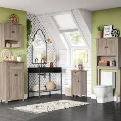 Honey Woodgrain Wall-Mounted Cabinet-Kirkland's Home Outlet