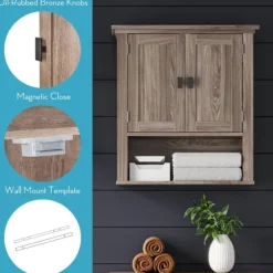 Honey Woodgrain Wall-Mounted Cabinet-Kirkland's Home Outlet