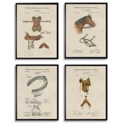 Horse Patents Framed Art Prints, Set Of 4-Kirkland's Home Shop