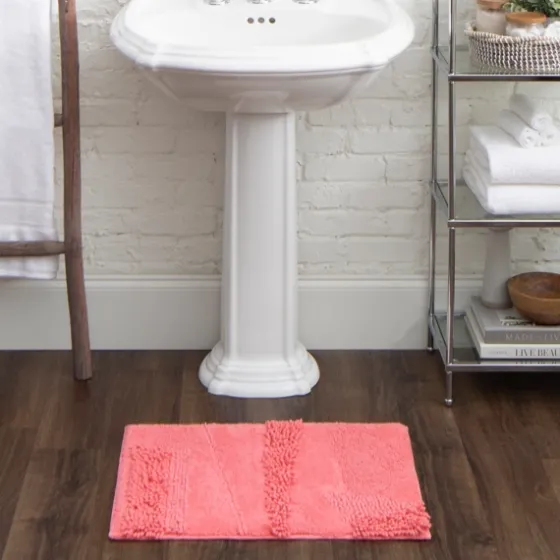 Hot Asymmetrical Cotton Bath Mat, 24 In.-Kirkland's Home Clearance