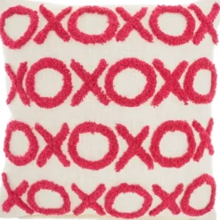Hot Pink Tufted Xoxo Pillow-Kirkland's Home Discount