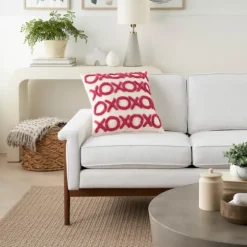Hot Pink Tufted Xoxo Pillow-Kirkland's Home Discount