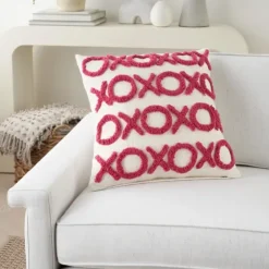 Hot Pink Tufted Xoxo Pillow-Kirkland's Home Discount