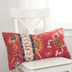 Hot Pink Vintage Rug Lumbar Pillow-Kirkland's Home Sale