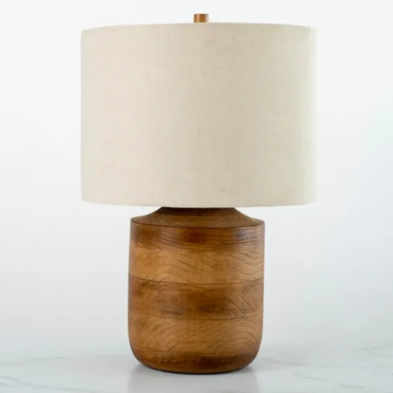 Hudson Brown Wood Table Lamp-Kirkland's Home Outlet