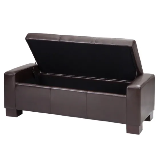 Hudson Tufted Faux Leather Storage Bench-Kirkland's Home Shop