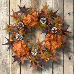 Hydrangea Maple Berry Frosted Harvest Wreath-Kirkland's Home Discount