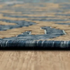 Ikat Coral Sea Blue Outdoor Area Rug, 5X7-Kirkland's Home Best Sale
