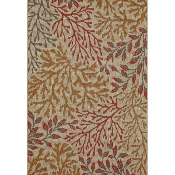 Ikat Coral Sunset Outdoor Area Rug, 5X7-Kirkland's Home Hot