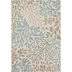 Ikat Coral White Sand Outdoor Area Rug, 5X7-Kirkland's Home Best Sale