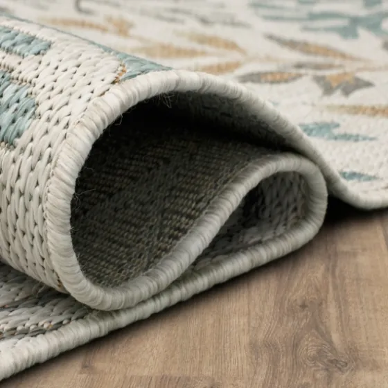 Ikat Coral White Sand Outdoor Area Rug, 5X7-Kirkland's Home Best Sale