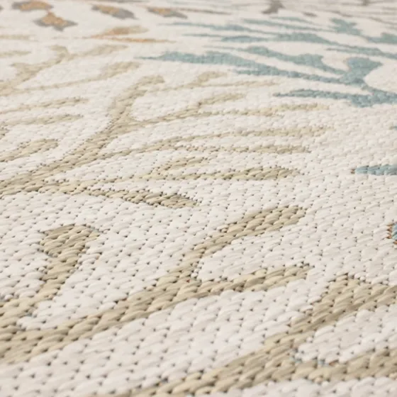 Ikat Coral White Sand Outdoor Area Rug, 5X7-Kirkland's Home Best Sale