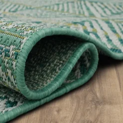 Ikat Diamond Green Outdoor Area Rug, 5X7-Kirkland's Home Hot