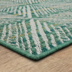 Ikat Diamond Green Outdoor Area Rug, 5X7-Kirkland's Home Hot