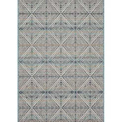 Ikat Diamond Indigo Outdoor Area Rug, 5X7-Kirkland's Home Store