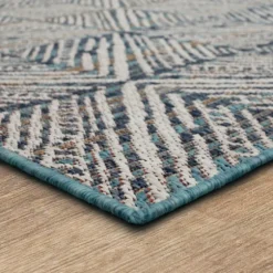 Ikat Diamond Indigo Outdoor Area Rug, 5X7-Kirkland's Home Store